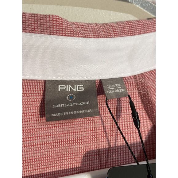 NWT Ping Red Sensor Cool Short Sleeve Cotton Stretch Golf Polo Shirt Men’s 2XL - Picture 3 of 9
